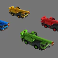 Colorful Industrial Cranes Including Yellow Blue Red And Green Models