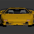 Yellow Sports Car With Sleek Design Black Rear Spoiler And Black Wheels