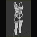 Red Sheer Lingerie Set with Garter Belt and Stockings Sexy Fitted Design