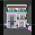 Modern Two Story Detached Villa With Large Windows Balconies And Front Plants