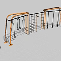 Outdoor Multifunctional Sports Equipment with Swings Climbing Frame and Hanging Bars for Kids Public Playground