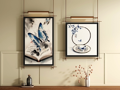 New Chinese-style metal boom decorative painting 3d model