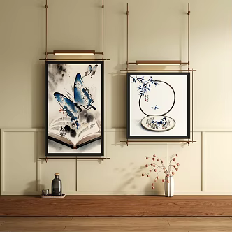 New Chinese-style metal boom decorative painting 3d model