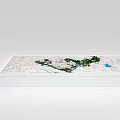 Urban Planning Sand Table Featuring Road Network Green Spaces Buildings And Water Features