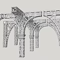 Metal Truss Arched Structures With Industrial Framework And Steel Supports