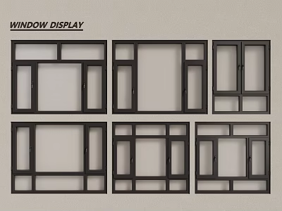 modern windows aluminum alloy windows casement windows floor-to-ceiling windows 3d model
