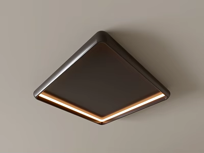 Modern Square Ceiling Light With Dark Frame And LED Illuminated Edge 3d model