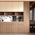 Modern Log Sideboard Wine Cabinet Sideboard Tea Cabinet Finished Sideboard Glass Door Wine Cabinet Glass Door Decorative Cabinet 3d model