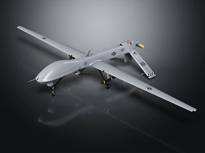 Detailed View Of Gray Commercial Airliner With Extended Wings And Landing Gear 3d model