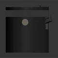Cartoon Style Command Center Scene With Round Green Table Black Chairs And Stairs