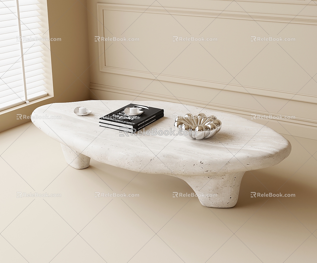 Modern stone coffee table model