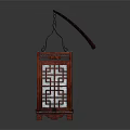 Traditional Chinese Wooden Lantern Furniture With Intricate Carved Lattice And Hanging Handle