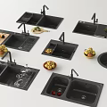 Modern Kitchen Sinks With Various Designs Faucet Drainer Fresh Fruits Vegetables