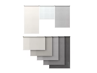 Modern minimalist curtain roller shutter door curtain office roller curtain floor to ceiling window roll 3d model