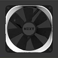 NZXT Computer Cooling Fan With White Frame And Black Blades Electronic Device
