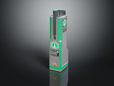 Green And Gray Industrial Electronic Device With LED Indicators And Control Panel 3d model