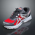 Comfortable Red Black White Running Shoes With Mesh Upper Breathable Sole For Daily Wear