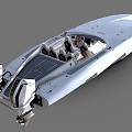 Luxurious Modern Streamlined Yacht With Open Cockpit Silver Exterior And Advanced Propulsion