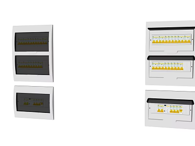 White Modern Switch Panels With Multiple Electrical Control Switches For Home Use 3d model