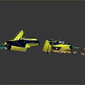 Two Yellow And Blue Streamlined Jet Skis With Gold Accents And Modern Design