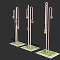 Modern Outdoor Lights With Metal Poles And Colorful Decorative Balls For Garden Decoration