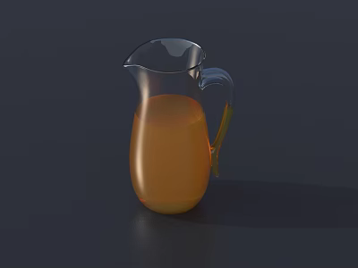 Elegant Ceramic Pitcher Filled With Orange Liquid On Dark Background 3d model
