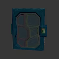 Blue Security Safe With Double Doors Geometric Patterns And Numeric Keypad
