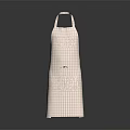 Checkered Beige And White Cotton Kitchen Apron With Adjustable Straps Design