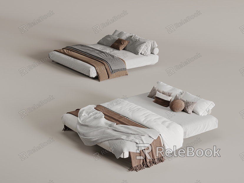 Bed Bedding Modern Mattress Quilt Pillow Pillow model