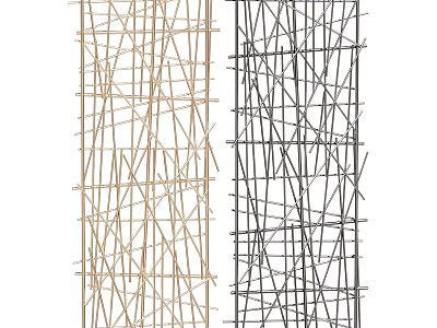 Two Tone Modern Decorative Woven Screens With Interlaced Lines Design Structure 3d model