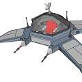 Sci Fi Style Amusement Equipment With Transparent Cockpit Gray Red Design Wings And Antenna