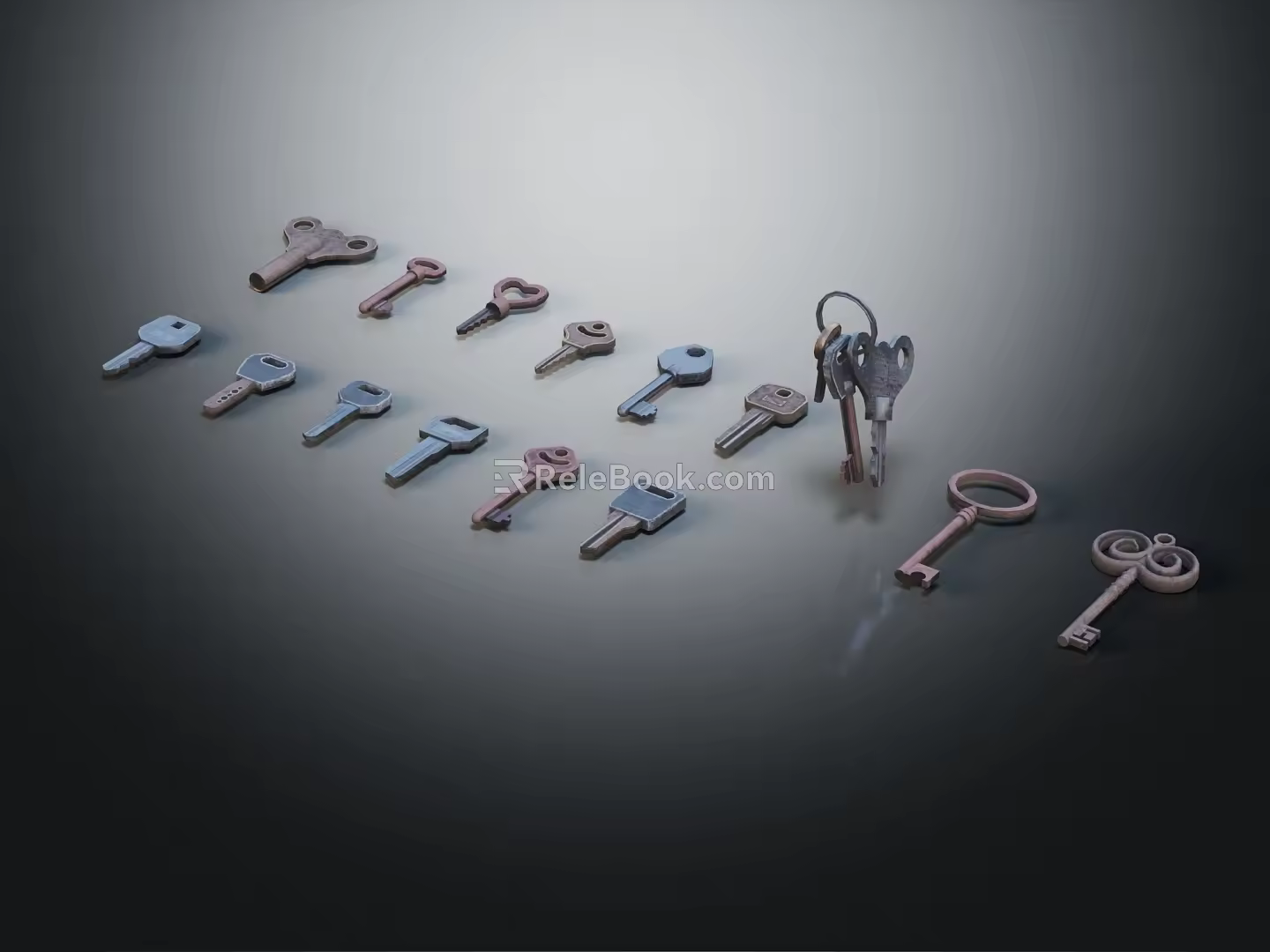 Modern Key Metal Key Unlocking Tool 3d model