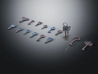 Elegant Metal Jewelry Accessories With Exquisite Designs And Arranged 3d model