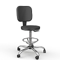 Computer Chair Front Desk Comfortable Backrest Cashier Multifunctional Office Chair Sedentary Foot Rest Pedal High Stool 3d model