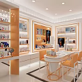 Elegant Modern Beauty Specialty Store Interior With Display Shelves Mirrors And Product Counters