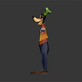 Cartoon Character with Green Hat Long Nose Orange Shirt Blue Pants and Arms Outstretched