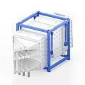 Industrial Plate And Frame Filter Press Equipment With Blue Frame And White Plates