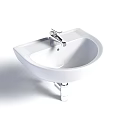Sleek Modern White Ceramic Washbasin With Chrome Faucet For Bathroom Interior Design
