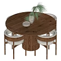 Quiet wind table and chair combination 3d model