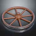 Automotive Wheel Part With Wooden Spokes And Metal Rim For Classic Vehicles