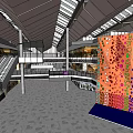 Multi Level Shopping Mall Interior Featuring Colorful Art Installation Escalators And Skylights