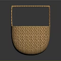 Handwoven Storage Basket with Two Handles Textured Design for Home Daily Use