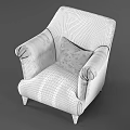 Elegant Silver Leather Single Sofa With Stylish Zebra Print Decorative Pillow