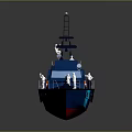 Blue Sun Anna Patrol Boat With Crew Figures And Radar Equipment