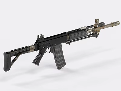 Modern Tactical Rifle With Black Metal Body Magazine Barrel And Sight Design 3d model