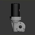 Industrial Mechanical Component With Silver Metal Base Black Cylindrical Top And Connection Port