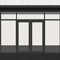 Modern Double Doors With Glass Panels And Black Metal Frame For Interior Entrance