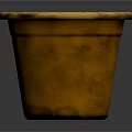 Terracotta Flower Pot with Yellow Rim Brown Clay and Soil for Garden Decor
