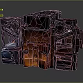 Industrial Metallic Equipment With Complex Structure And Orange Glowing Interior Components