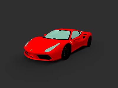 Red Sports Car With Sleek Aerodynamic Body And Modern Styling Features 3d model